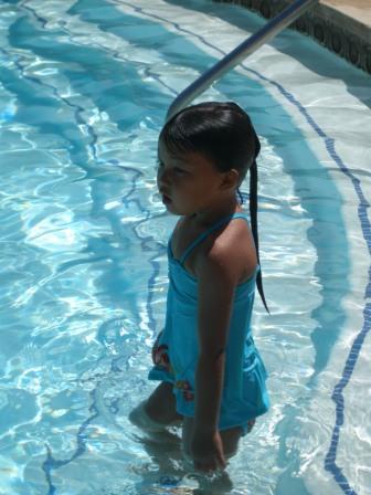 Kasen at the pool